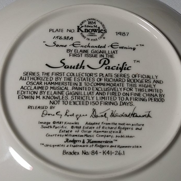 Knowles China Plate "South Pacific" In Original Box - Picture 5 of 6